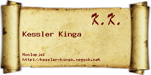 Kessler Kinga névjegykártya